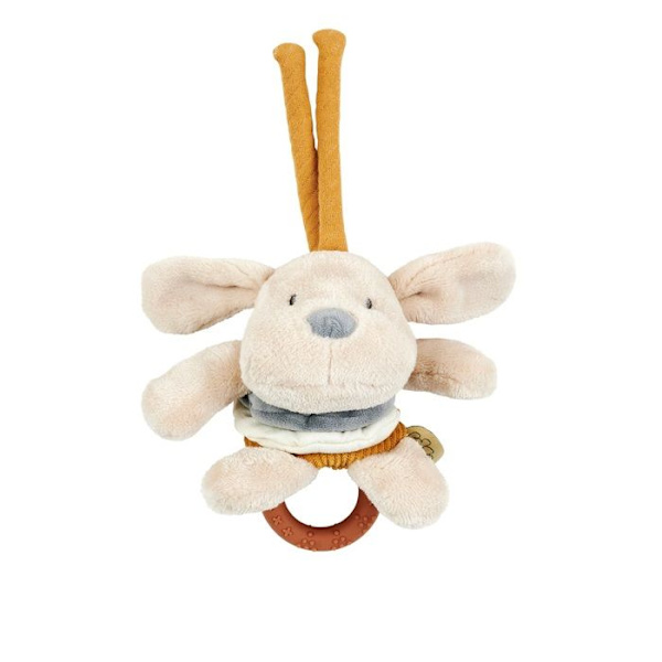 Vibrerande Plysch - Nattou - Hund Charlie - Beige - Utvecklingsleksak - Inbyggd vibrationsfunktion Beige