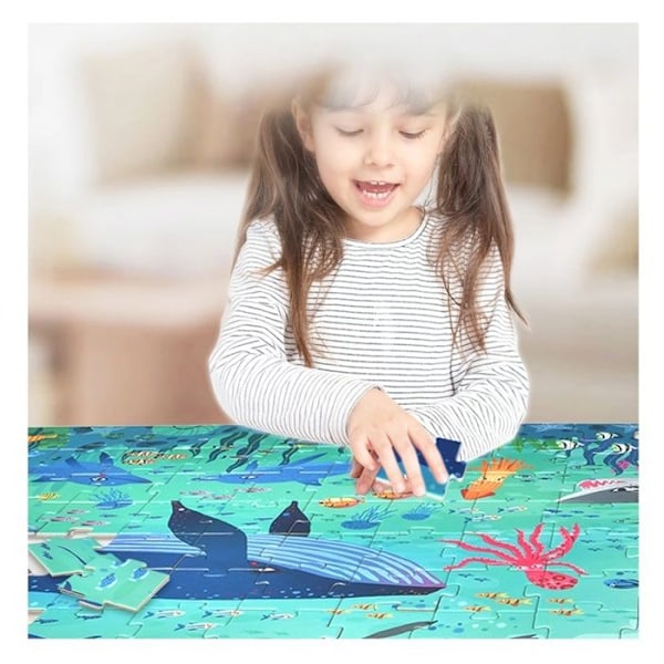 Mideer - Ma Valise Puzzle Oceani 104 kpl - TROUSSELIER Blå