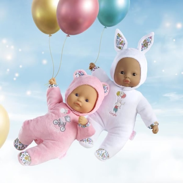Mon Doudou COROLLE - Pti' Coeur Ours Rose - 30 cm - liten babydocka - vaniljdoft - från 9 månader