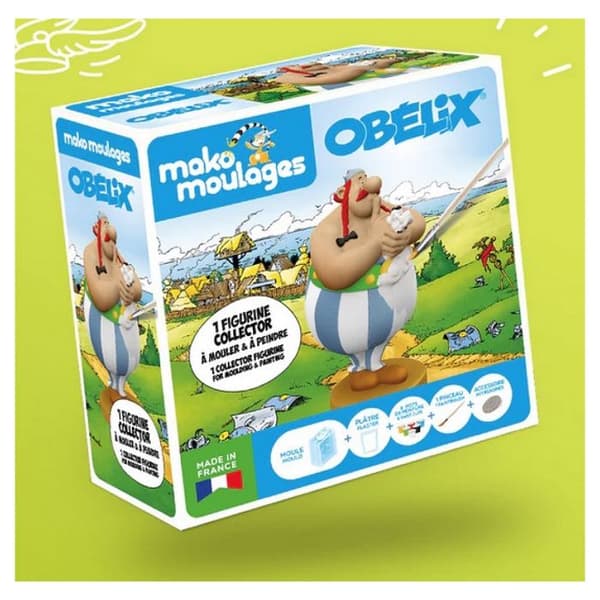 Mako Moulages - Obelix og Idefix - Samlefigur - Kvalitetsgips - Børn fra 5 år Blå