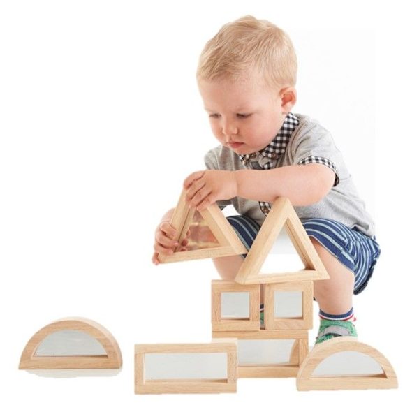 Set med 8 TICKIT spelspeglar Beige