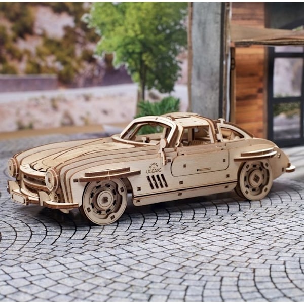 Kohdemalli - UGEARS - Siipillinen urheiluauto - 262 osaa - Puu - 14 vuotta ja yli Beige