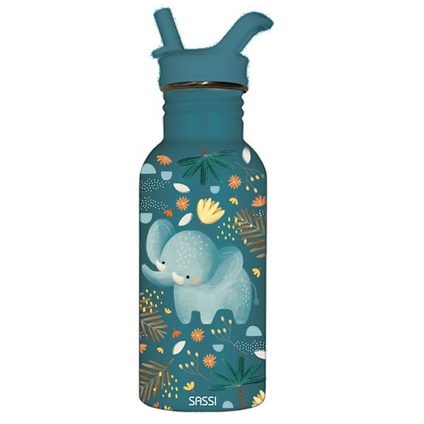 Inoksipullo - Sassi Junior - Chewy elefantti - 500 ml - Monivärinen - Unisex Flerfärgad