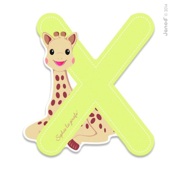 Janod - Kirjain X Sophie Giraffe - JURATOYS Gul