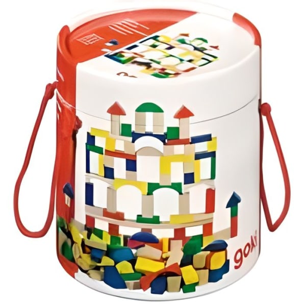 Goki Barrel träkonstruktionskuber 100 stycken Flerfärgad