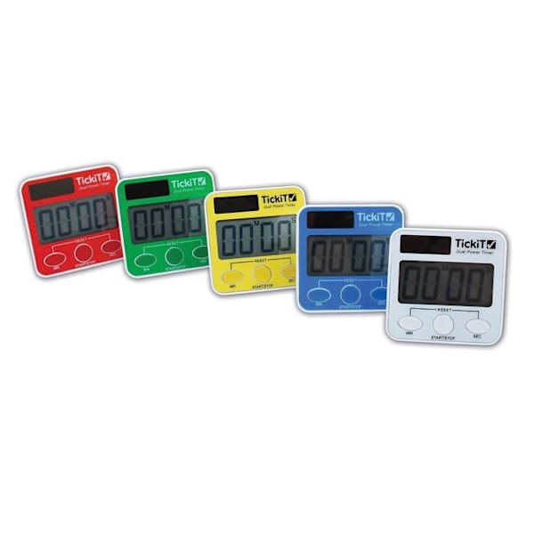TickiT - Set med 5 färgglada timerar - KOMMOTION Vit