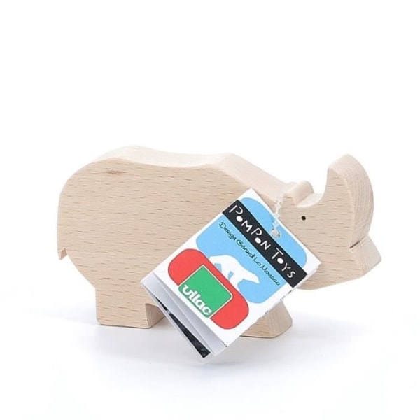 Brädspel med figurer - Rhinoceros Pompon - 8,5 x 5 x 2 - Beige