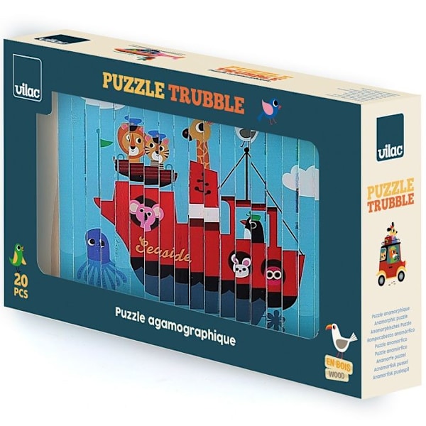 Vilac - Pussel 4D Transporter Blå