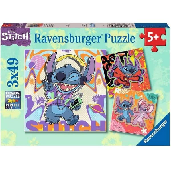 Pussel 3x49 bitar: Disney Stitch
