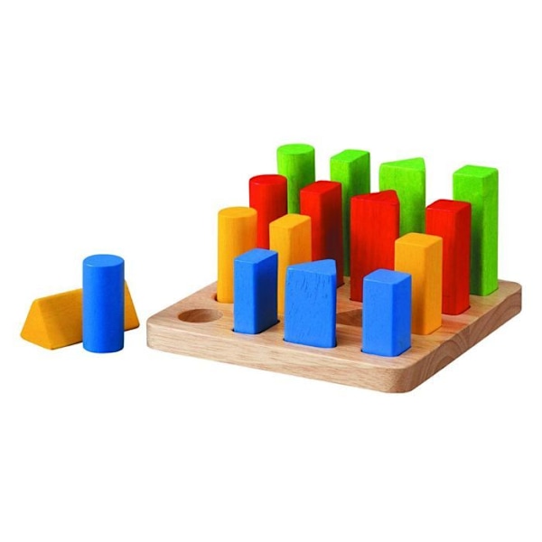 Puinen oppimispeli - Plan Toys - 5125 - Muodot, värit ja koot - Vauva 18 kuukautta ja vanhempi Flerfärgad