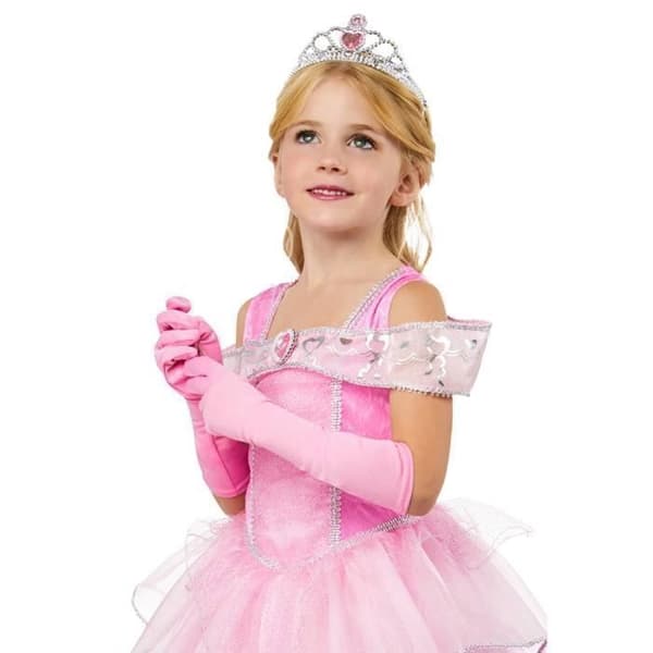 ROSA PRINSESSE KOSTUME TIL PIGE Ros 7-8 år gammal
