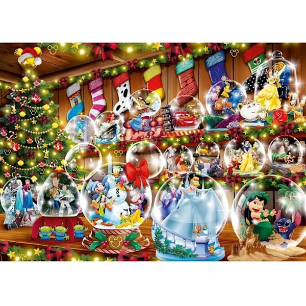 Ravensburger - Pussel 1000 bitar - Snöbollar Disney - Vuxna och Barn från 14 År - Pussel av hög kvalitet - Jul - Blå
