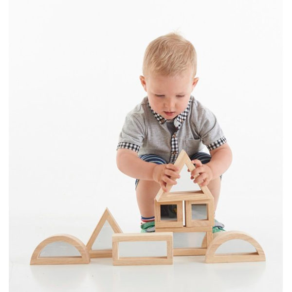 Set med 8 TICKIT spelspeglar Beige