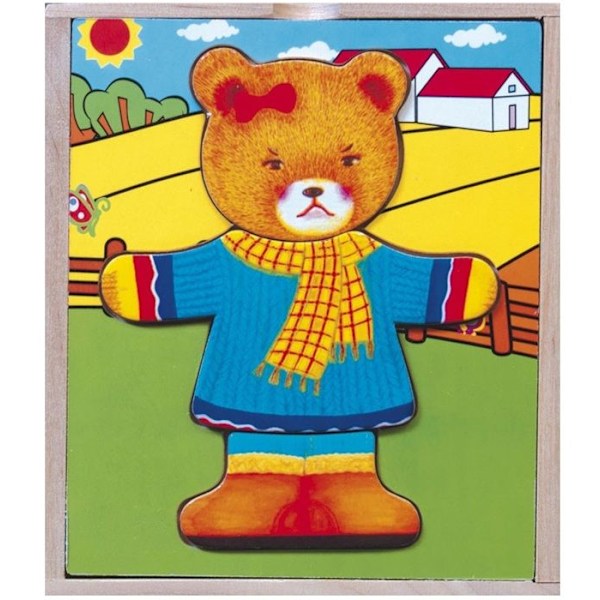 Puinen palapeli Ulysse Couleurs d'Enfance - Oursonne - 18 osaa - Sekä pojille että tytöille - Alkaen 24 kuukauden iästä