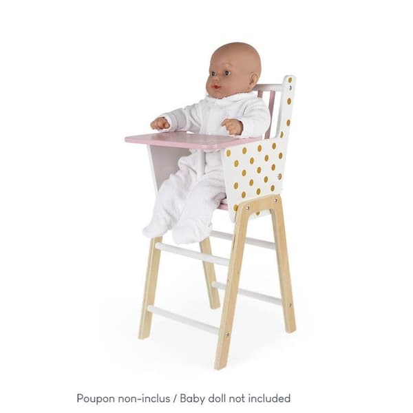 Højstol til Dukker / Dukkebørn Candy Chic Vit/rosa