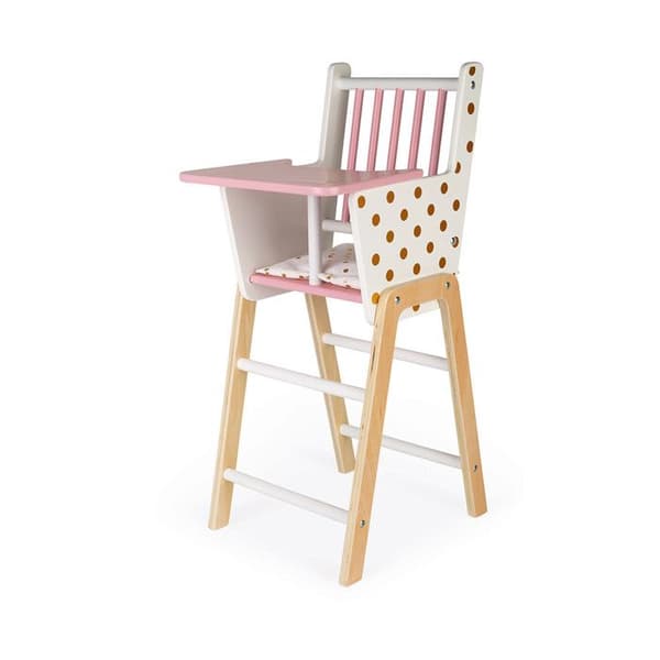 Højstol til Dukker / Dukkebørn Candy Chic Vit/rosa