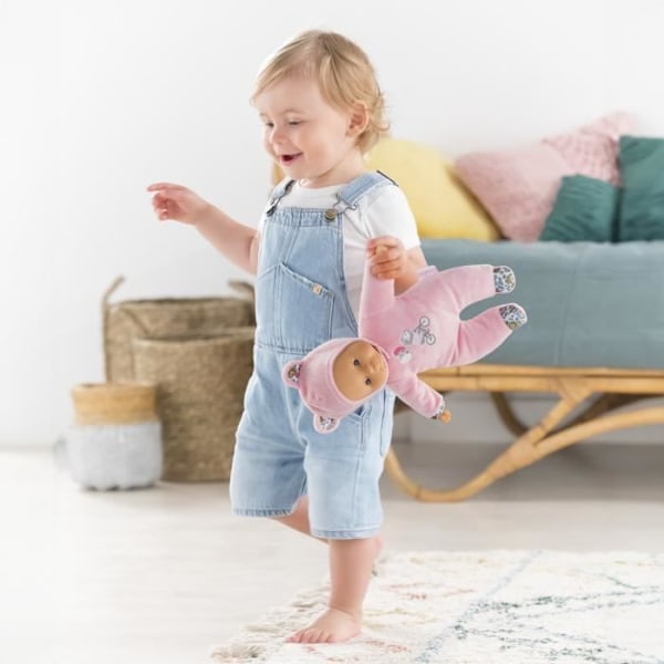 Mon Doudou COROLLE - Pti' Coeur Ours Rose - 30 cm - liten babydocka - vaniljdoft - från 9 månader