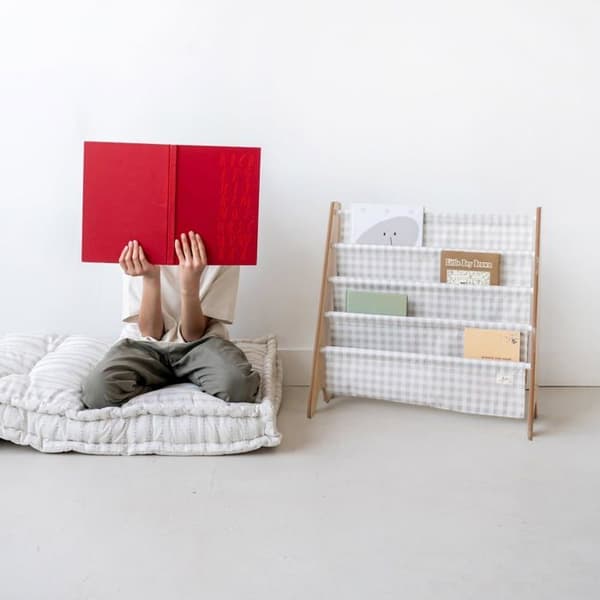 3 Sprouts - Barnbibliotek vichy beige - ELEMENTS FOR KIDS beige