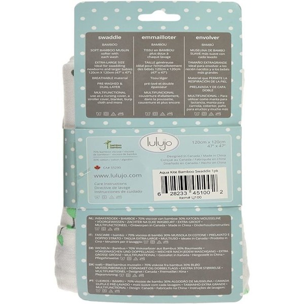 Lulujo - Bambu swaddle - Blå drake - ELEMENT FÖR BARN Blå