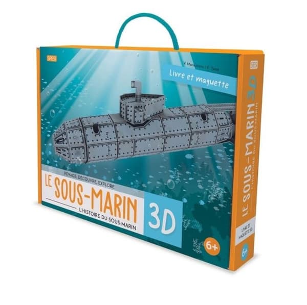 Coffret bog og model - Sassi - U-båden 3D - Grå - Barn - Unisex Grå