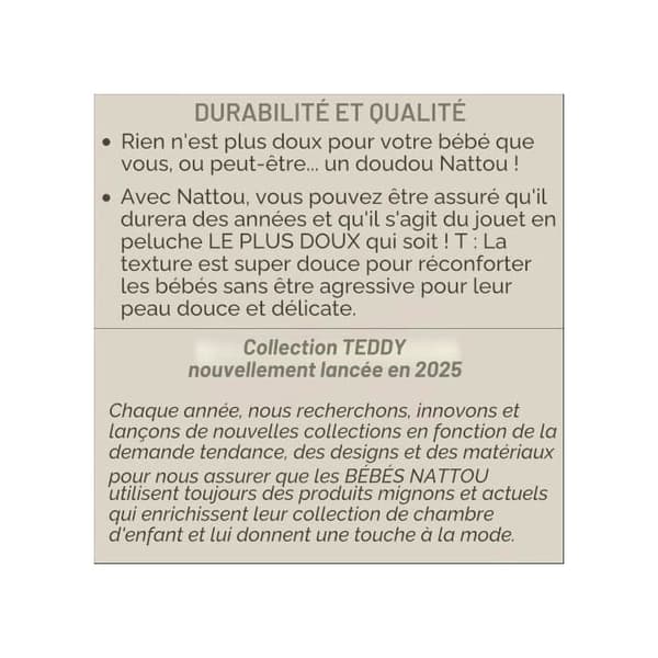 Nattou - Bascule Teddy elefanten mohair brun