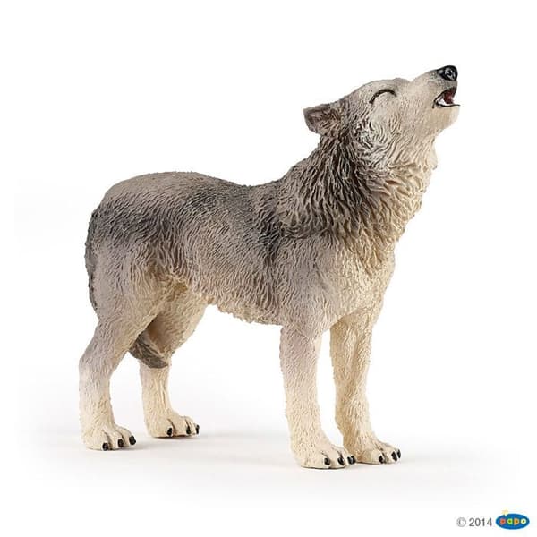 Figur Lufsande Varg Grå, beige och svart