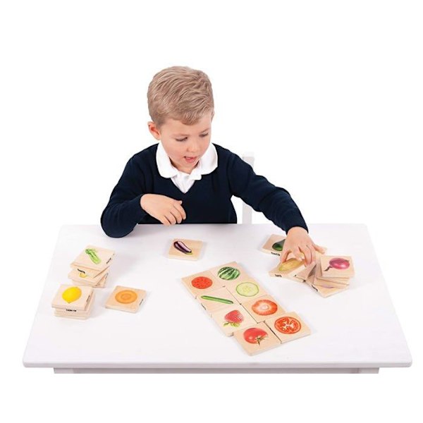 TickiT - Frukt och grönsaker Mix & Match Memo - HJÄRTSKAP Beige