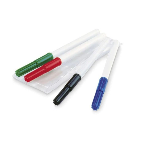 Påse med 4 torrradsmarkörer - Jeujura - för whiteboard - färger svart, blå, röd, grön Grön, Röd, Blå, Svart