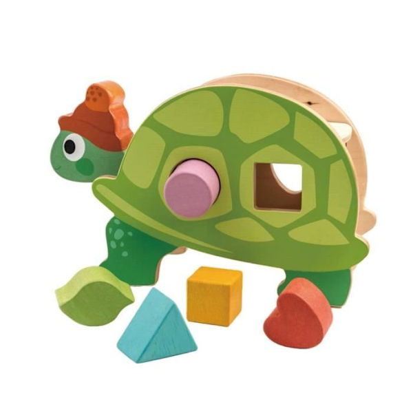 Puisepuzzle puusta - Tender Toys - Kilpikonnamuotoinen laatikko - 3-vuotiaille ja sitä vanhemmille lapsille - Monivärinen Flerfärgad