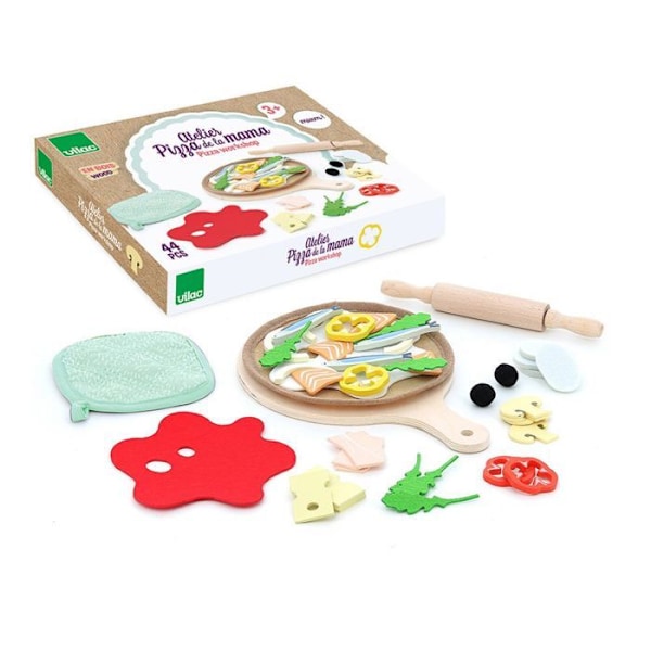 Dinette för Atelier pizza della Mamma - Brun - L 28 x l 18 x H 4 cm kastanj