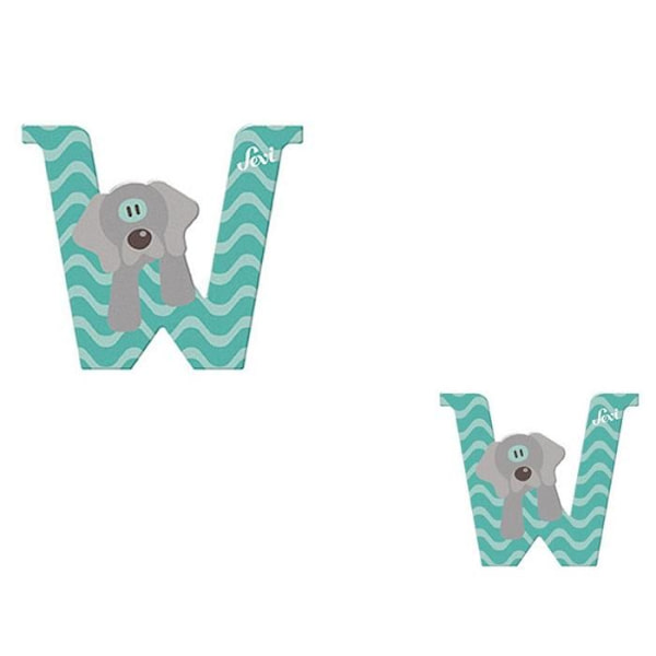 Puu-kirjain - Sevi - W - 10 cm - Seinäsisustus - Satunnainen väri Grön
