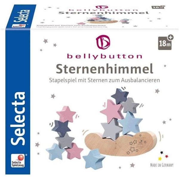 Pinoittava Puulelu - SELECTA - Selecta - Taivaan Tähti - Belly ton - 12 Kappaletta - Monivärinen Grå