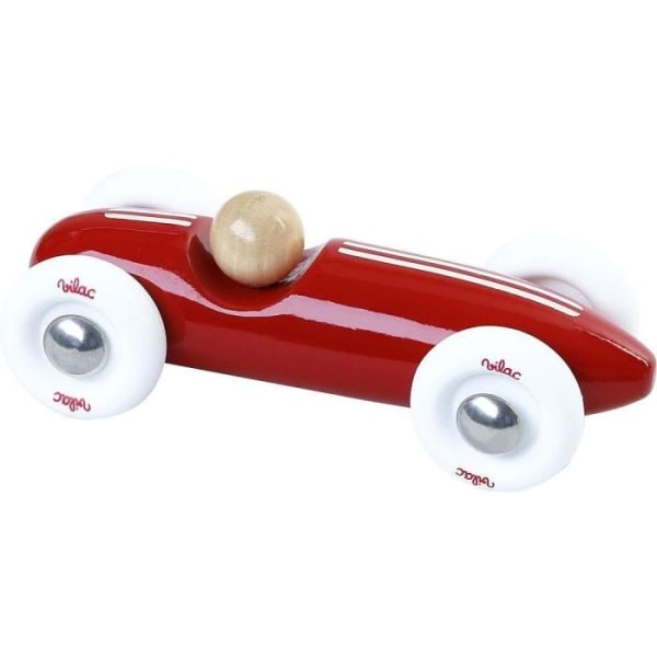 Lackerad massivträbil - Vilac - Grand Prix vintage PM röd - Barn - 3 år