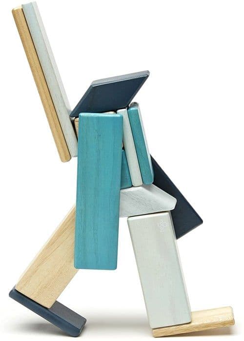 Tegu 14 delar magnetiskt träblockset, Blues Blå