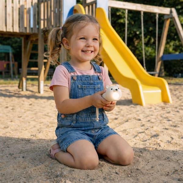 Little L | Silikoni eläin taskulamppu lapsille Ecru - TU Ecru