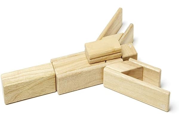 Tegu 14-delt magnetisk træklods sæt, naturlig Beige
