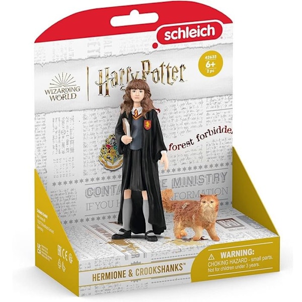 Figuriini Hermione ja Pattenrond, Harry Potter, lapsille alkaen 6 vuotta, Schleich 42635 Harry Potter, WIZARDING WORLD -universumi Flerfärgad