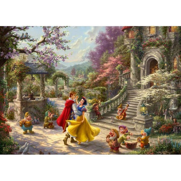 Pussel 1000 bitar - SCHMIDT SPIELE - Thomas Kinkade Studios - Disney - Snövit – Dansa med prinsen - 1000 bitar Flerfärgad