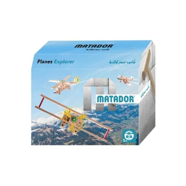 Planes byggspel - MATADOR - Byggsats i trä - 65 delar - Flerfärgad - 5 år