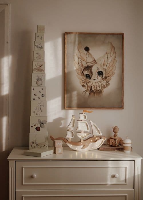Little Lights - Skib natlampe brun Beige