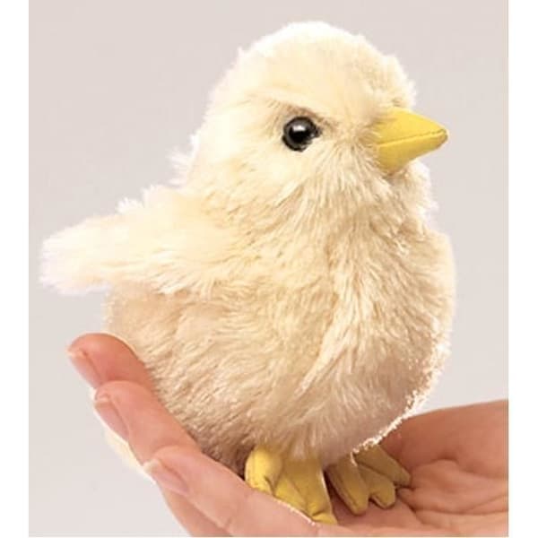 Fingerdocka - FOLKMANIS - fo2721 - Mini gul kyckling - Polyester - 8x9x6 cm Gul