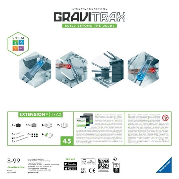 GraviTrax Trax förlängningssats / skenor - 224142 - Från 8 år Ravensburger Flerfärgad