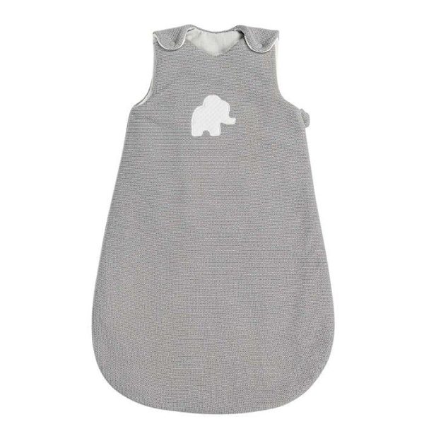 Tembo stickad sovsäck - NATTOU - 70 x 43 cm - 0 till 6 månader - 70% bomull 30% polyester Grå och vit