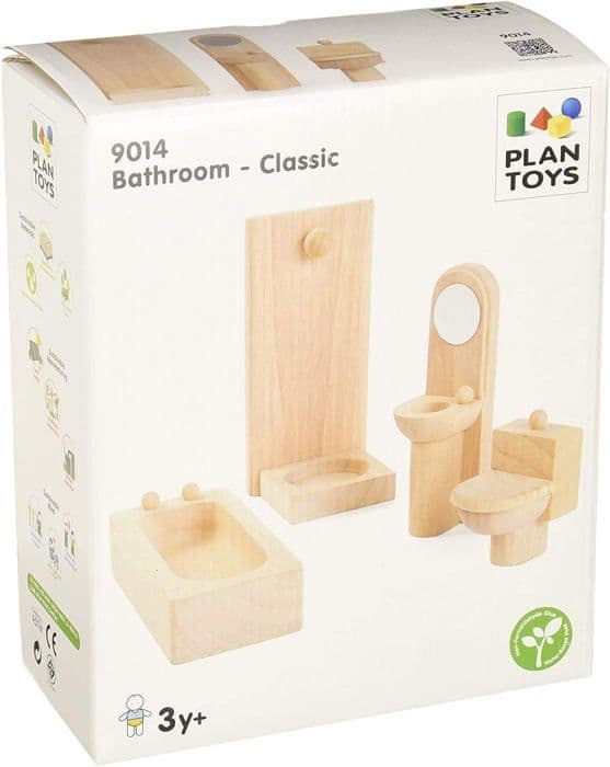 KLASSISK BADEVÆRELSE I TRÆ PLAN TOY 9014 Beige