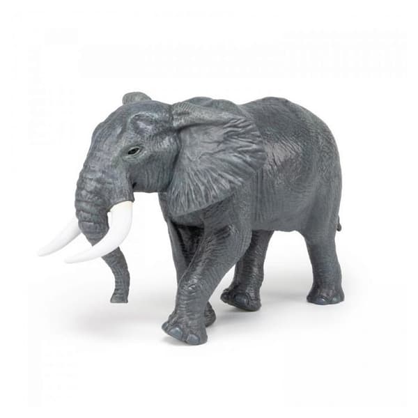 Figurine Stor afrikansk elefant Grå och vit