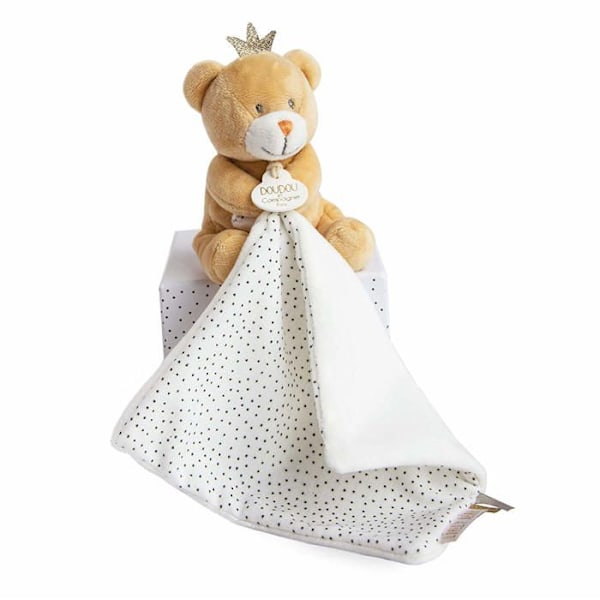 Bear Little King docka med gosedjur - DOUDOU ET COMPAGNIE - 10 cm - Blandat - Födelse Vit