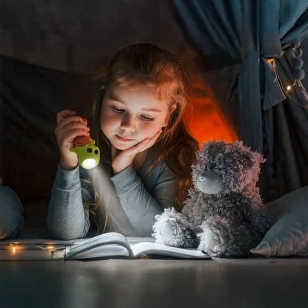 Little L | Silikoni eläin taskulamppu lapsille, ruskea - TU brun