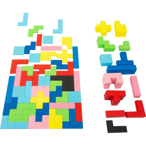 Tetris träpussel - LITEN FOT - 114 bitar - Geometriska mönster - Flerfärgad - Från 3 år Flerfärgad