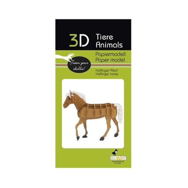 3D-papirmodel - FRIDOLIN - 3D-model af Haflinger-hest - Brun - Karton - 11,5×10×4 cm brun