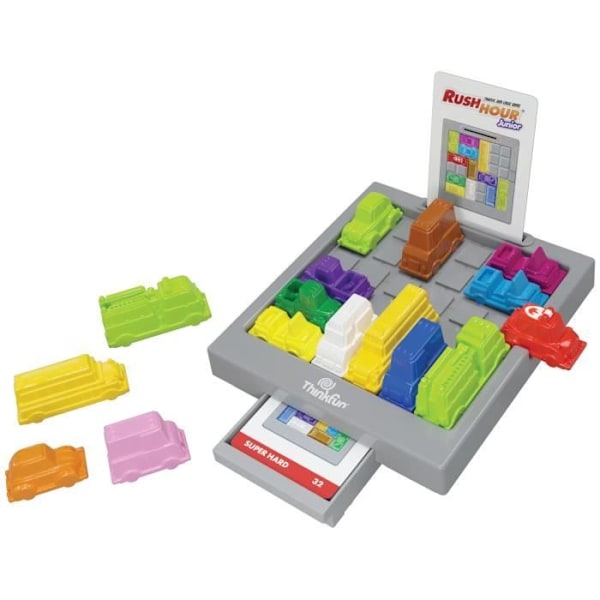 ThinkFun-Rush Hour Junior-Logikspel-Pussel-Trafikstockning-40 utmaningar 4 nivåer-1 spelare eller fler från 5 år gammal-Ravensburger-76604 Flerfärgad